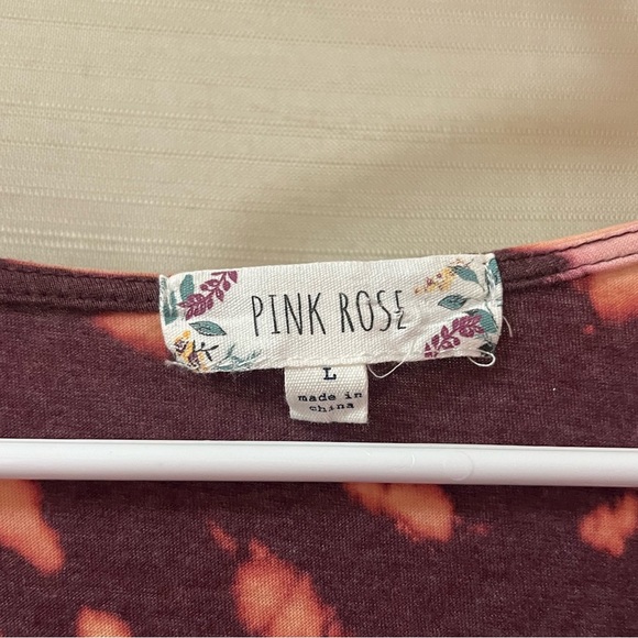 ⚫️ BOGO Pink Rose Tie-Dye Crop Top Fun Colours Size Large Bohemian Look - Picture 3 of 6
